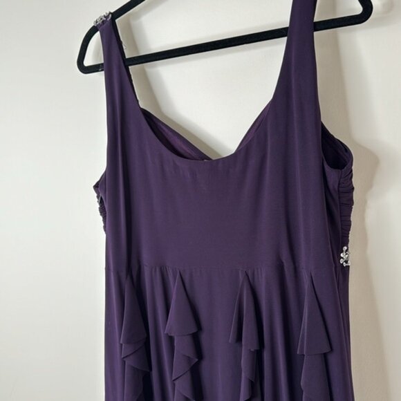 Dressbarn Collection Women Purple Sequin Flowy Cocktail Party Dress Plus Size 16 - Picture 11 of 16
